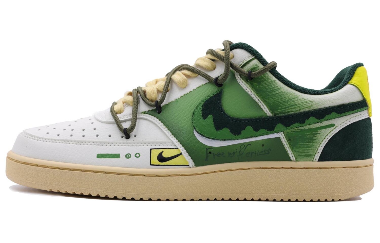 Кроссовки Nike Court Vision 1 Skateboarding Shoes Unisex Low-top White/Green, зеленый