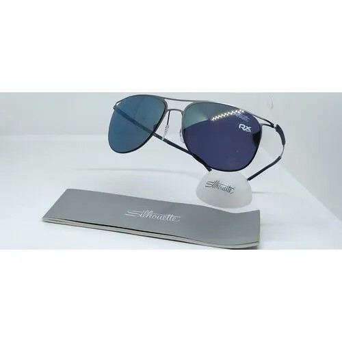 Солнцезащитные очки Silhouette 8689 60 6240, авиаторы, ударопрочные, с защитой от УФ, устойчивые к появлению царапин, серый