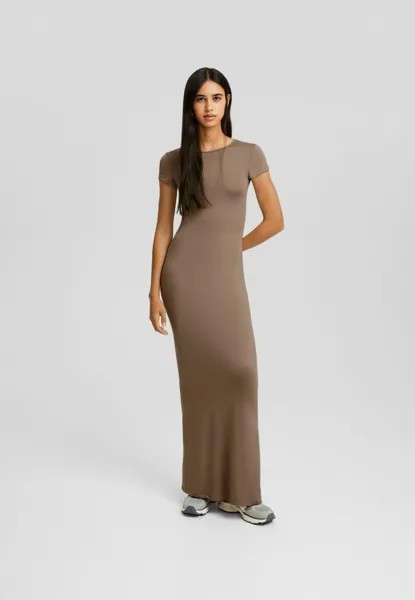 Платье из джерси Bershka, светло-коричневый