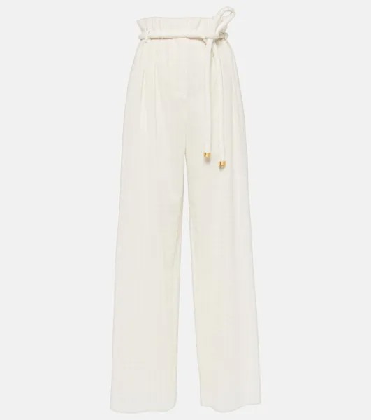 Tristin широкие брюки из смесового хлопка Loro Piana, белый