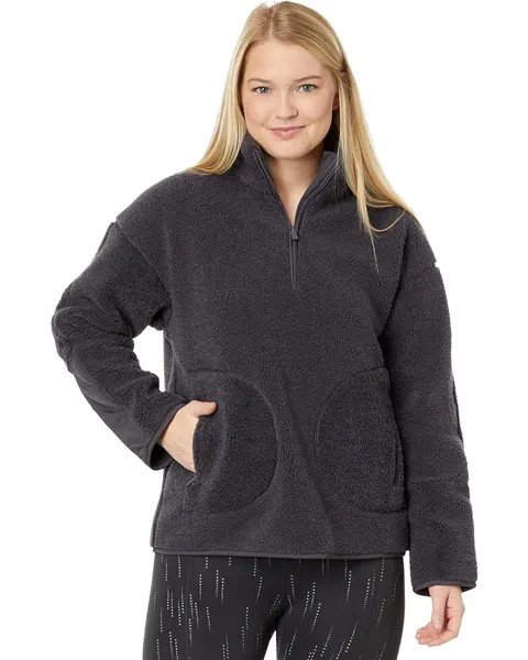 Куртка Sweaty Betty Plush Textured Half Zip, цвет Urban Grey