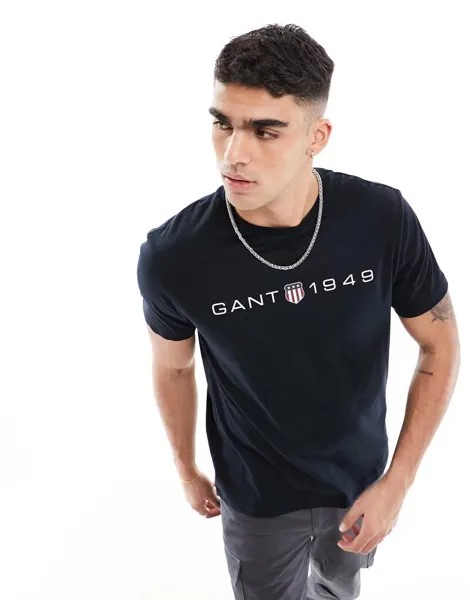 Черная футболка с логотипом GANT 1949