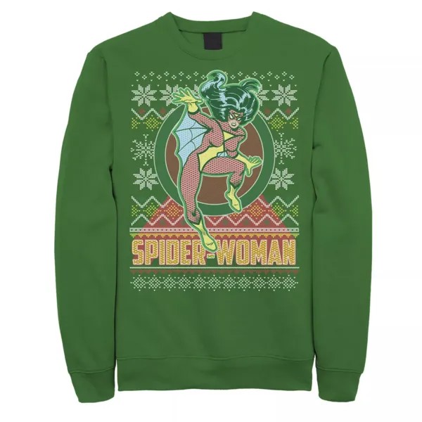 Мужской флисовый пуловер с рисунком Ugly Christmas для женщин-пауков Marvel