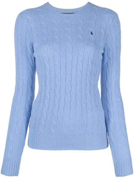 Polo Ralph Lauren джемпер фактурной вязки с логотипом Polo Pony, синий
