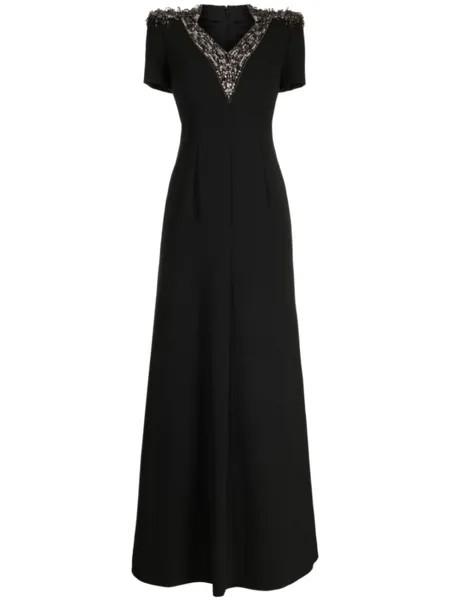 Платье макси Dusty с пайетками Jenny Packham, черный
