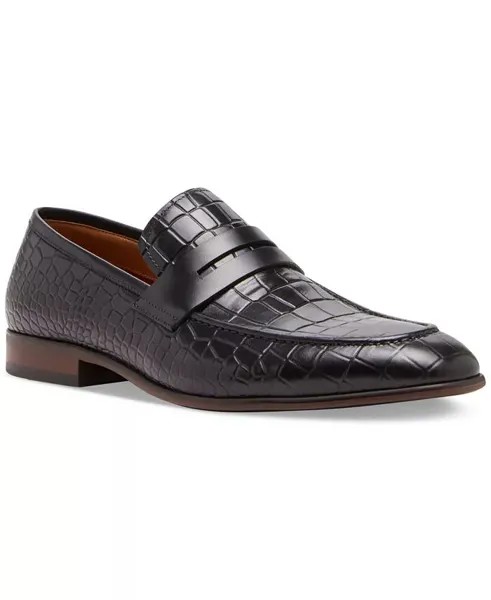 Мужские пенни-лоферы без шнуровки Julius с тиснением под крокодила Steve Madden, черный