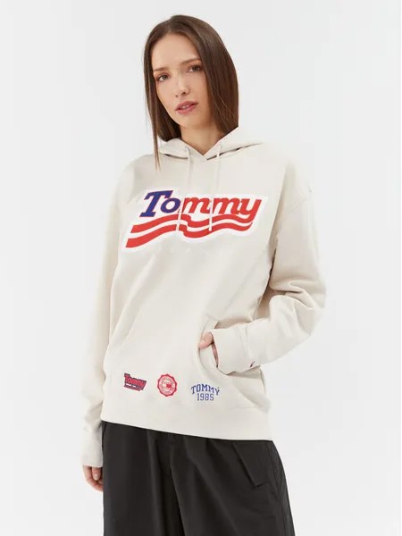 Толстовка свободного кроя Tommy Jeans, бежевый