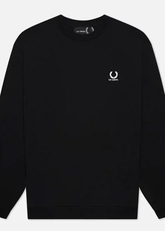 Мужская толстовка Fred Perry x Raf Simons Laurel Detail Crew Neck, цвет чёрный, размер L