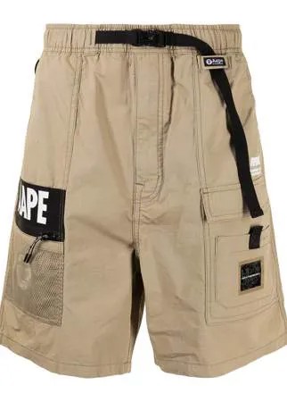 AAPE BY *A BATHING APE® шорты карго с нашивкой-логотипом