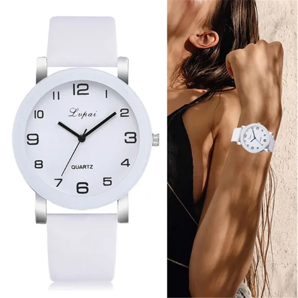 Кварцевые часы для женщин Роскошный белый браслет Часы Дамское платье Творческие часы Часы