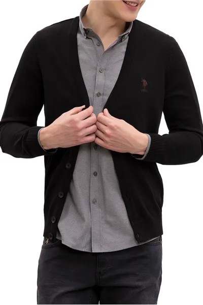 Кардиган мужской U.S. POLO Assn. G081SZ0TH0TBH01-BSK9 черный L