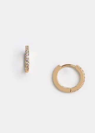 Позолоченные серьги-кольца с камнями Orelia-Золотой