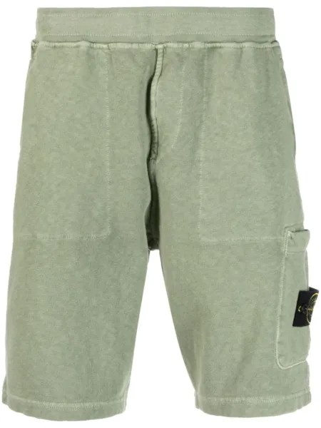 Stone Island шорты с логотипом Compass, зеленый