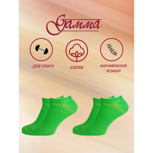 Носки ГАММА, 2 пары, размер 25-27, зеленый