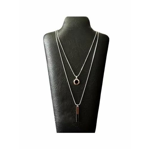 Колье Fashion jewelry цепочка с подвеской геометрической, серебристый