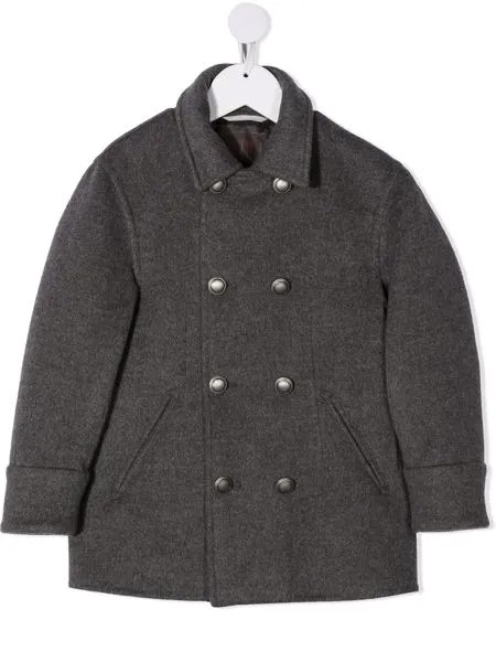 Brunello Cucinelli Kids короткое двубортное пальто