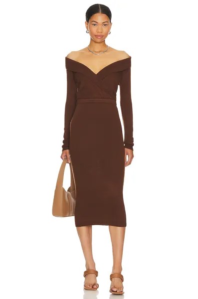 Платье L'Academie Josephina Off Shoulder, цвет Chocolate