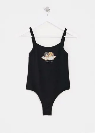 Боди черного цвета с принтом ангелочков Fiorucci-Черный
