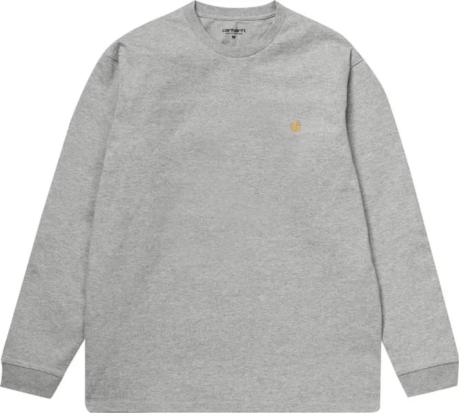 Футболка Carhartt WIP Long-Sleeve Chase T-Shirt 'Grey Heather', серый