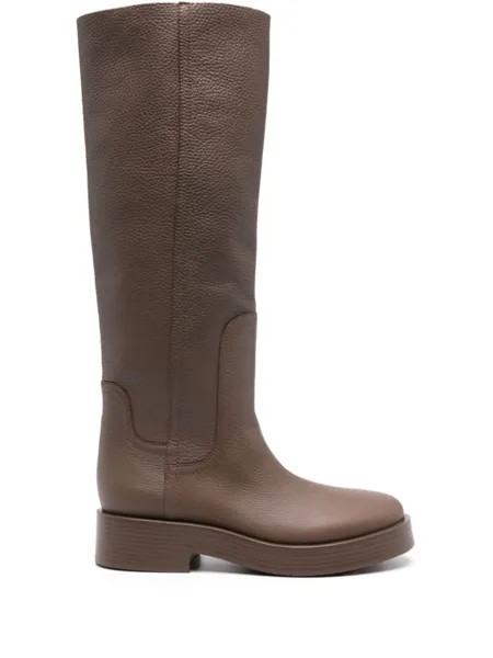 Casadei кожаные сапоги до колен, коричневый