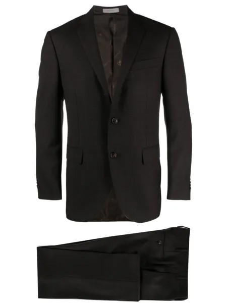Corneliani костюм из вирджинской шерсти с однобортным пиджаком, коричневый
