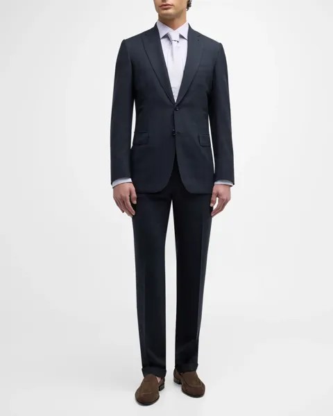 Мужской костюм в клетку в тон Brioni, цвет Midnight Blue
