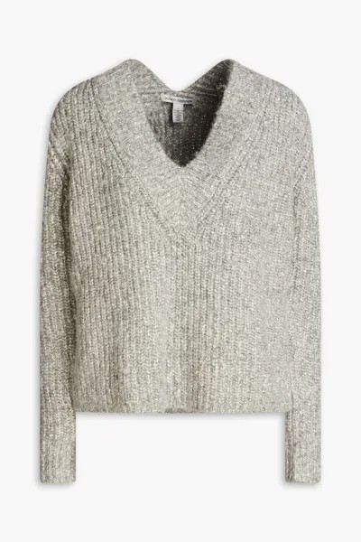 Меланжевый свитер из смесового хлопка Autumn Cashmere, серый