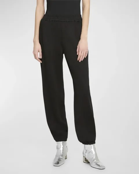 Прямые спортивные брюки без застежки со средней посадкой Jil Sander, цвет Black