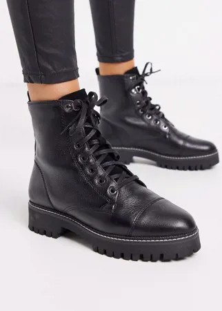 Черные ботинки на шнуровке River Island-Черный