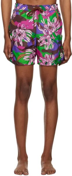 Moncler шорты для плавания с разноцветным принтом