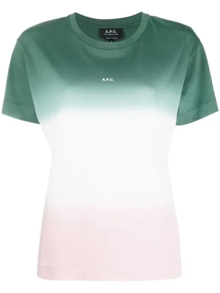 A.P.C. футболка с эффектом градиента и логотипом, розовый