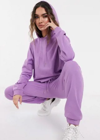 Спортивный костюм из худи и узких джоггеров с завязкой ASOS DESIGN-Фиолетовый