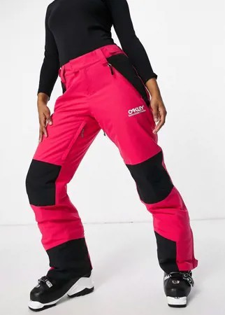 Розовые горнолыжные штаны с утеплителем Oakley TNP-Розовый цвет