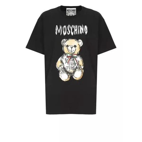 Футболка drawn teddy bear t-shirt Moschino, черный