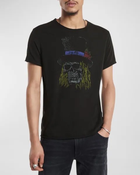 Мужская футболка Raw-Edge Skull Top Hat John Varvatos