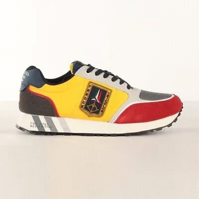 Мужская обувь Aeronautica Militare Sneakers SC237 Yellow Red Grey Pilot