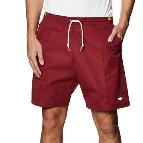 Спортивные шорты Adidas с боковой полосой (мужской размер S) Спортивные шорты бордового цвета