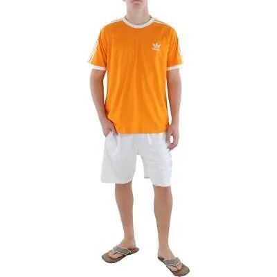 Мужская оранжевая вязаная футболка с короткими рукавами Adidas Athletic XL BHFO 7913
