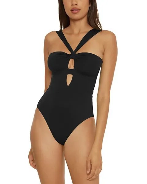 Цветовой код Слитный купальник-бандо Rylie Convertible BECCA by Rebecca Virtue, цвет Black