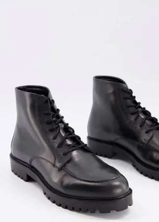 Черные ботинки из вощеной кожи Walk London Sean Heritage-Черный цвет
