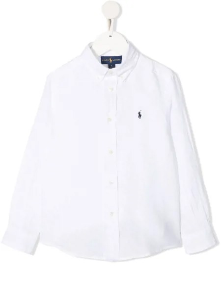Ralph Lauren Kids рубашка с длинными рукавами и вышитым логотипом