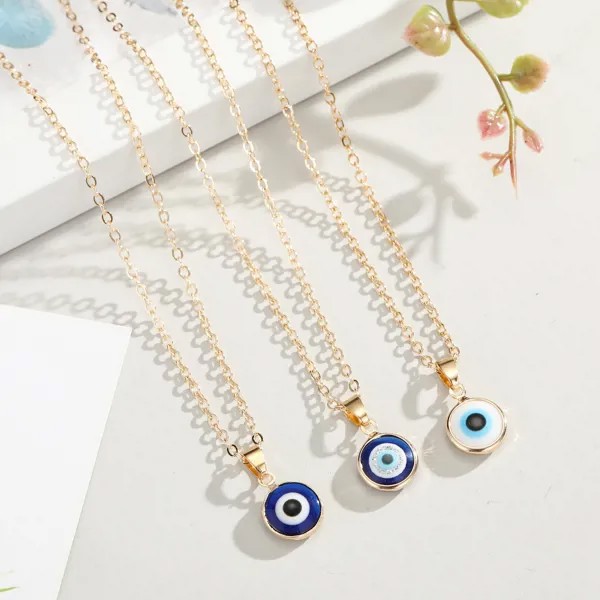 Турецкий Голубой глаз Кулон Ожерелье Простое Связанное Ожерелье Женский Внешнеторговый Ожерелье