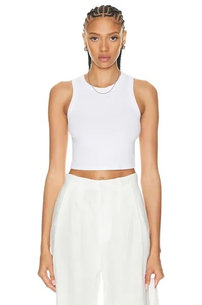 Топ Enza Costa Stretch Silk Knit Cropped Bold Sheath Tank, белый