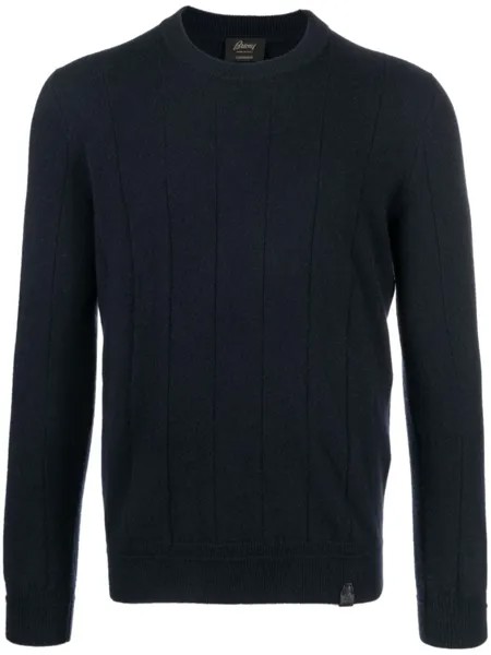 Brioni кашемировый джемпер с узором, синий
