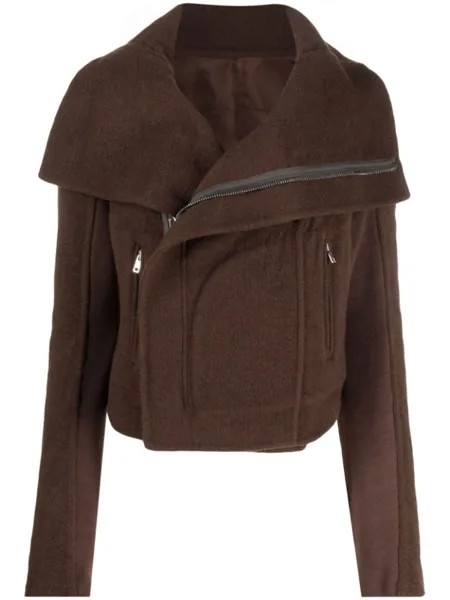 Rick Owens байкерская куртка на молнии, коричневый