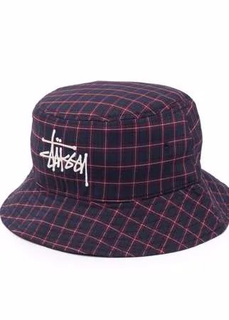 Stussy клетчатая панама с вышитым логотипом