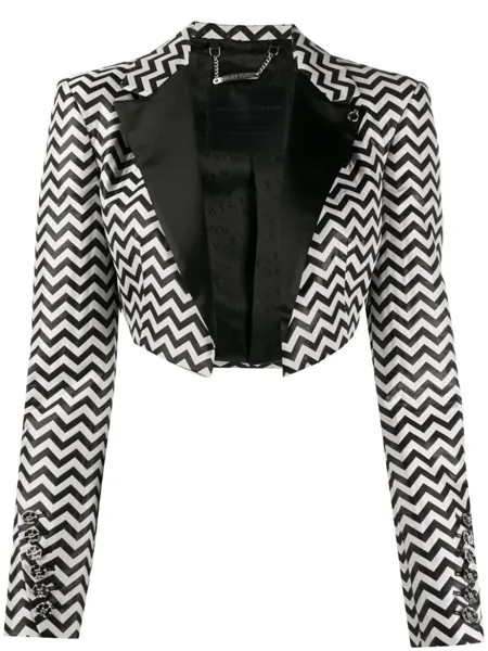 Philipp Plein укороченный жакет Bolero Rock, черный