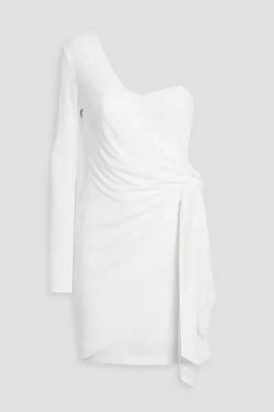 Платье мини Ashlynn с одним рукавом и драпировкой с запахом Halston, цвет Off-white