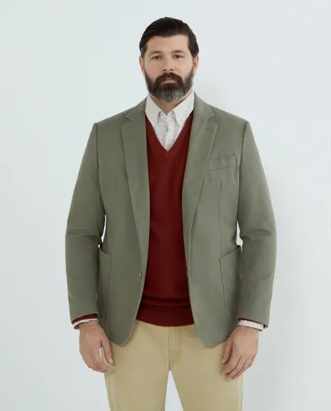 Мужской фактурный пиджак из хлопка тенсель без подкладки, большие размеры Hackett, каки
