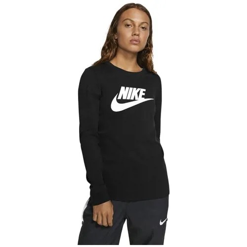 Лонгслив NIKE NSW ESSNTL LS ICON FTR TEE W, размер M, , чёрный